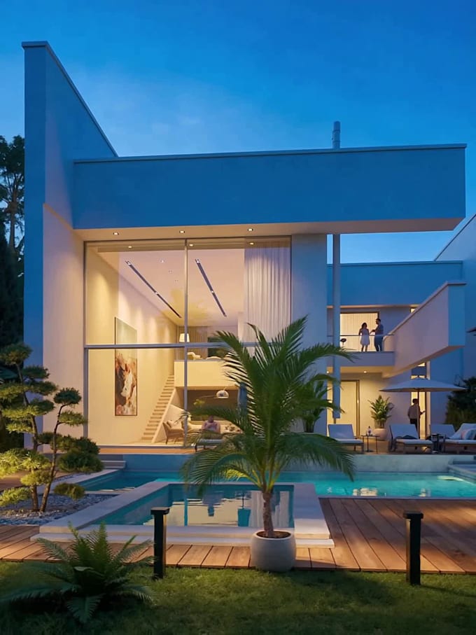 create realistic exterior 3d rendering