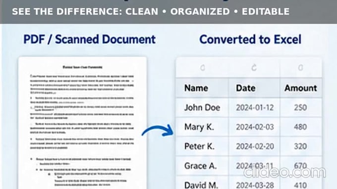 convert PDF, scanned documents, or images to word or excel