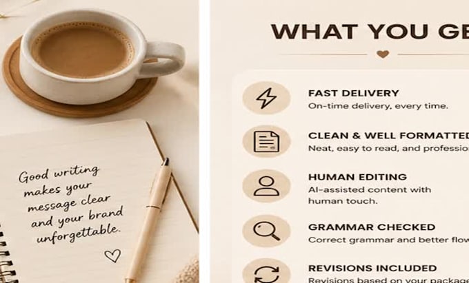 write ai assisted content and human edited copy for blogs, products
