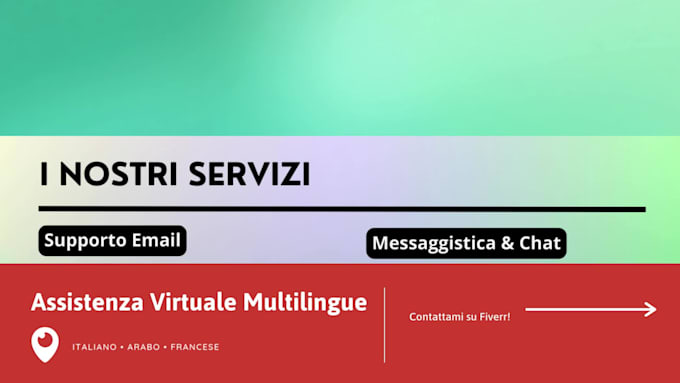 forniro supporto come assistente virtuale e customer service in italiano  arabo