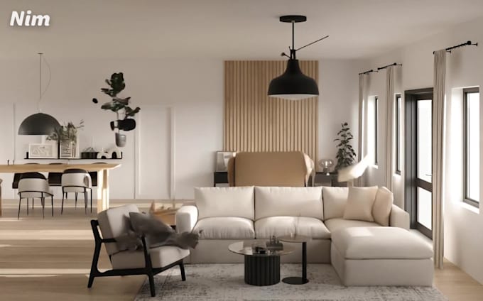 create interior design living room and realistic 3d renders