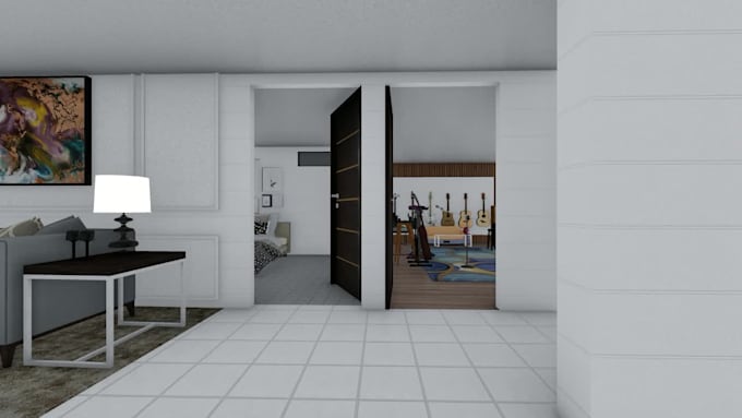 provide 3d modelling 2d floor plan interior design and modular kitchen