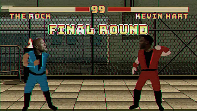 create a funny fighting game intro using your image