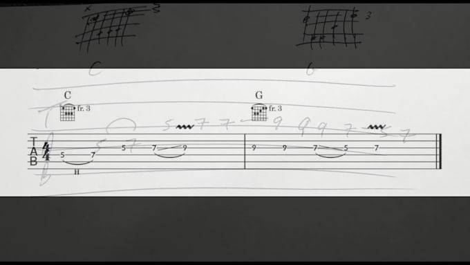 engrave your handwritten guitar tab