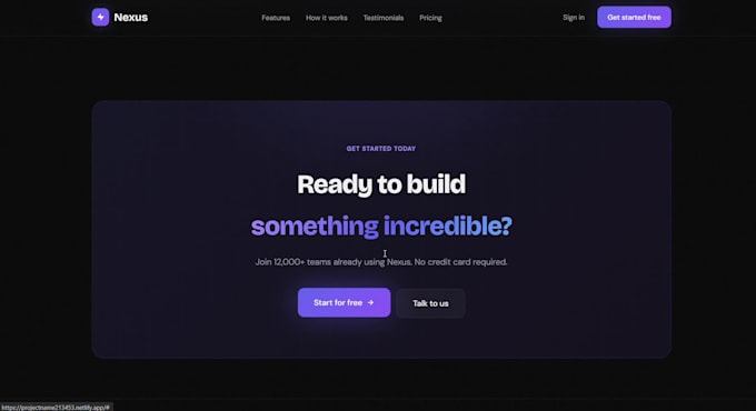 design a stunning modern landing page with html css and javascript