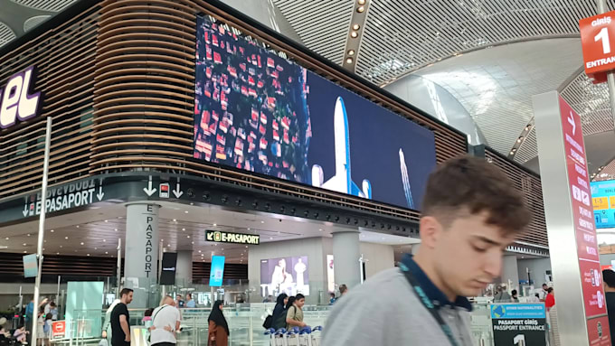 create 3d billboard animation and anamorphic led screen ads