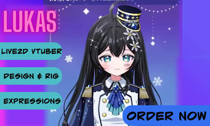 draw and rig 2d vtuber model live2d vtuber model anime vtuber live 2d vtuber