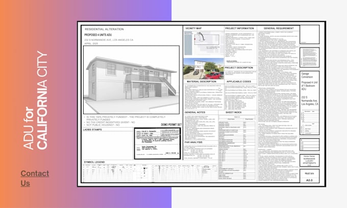 prepare california residential permit drawings for adu and garage conversion