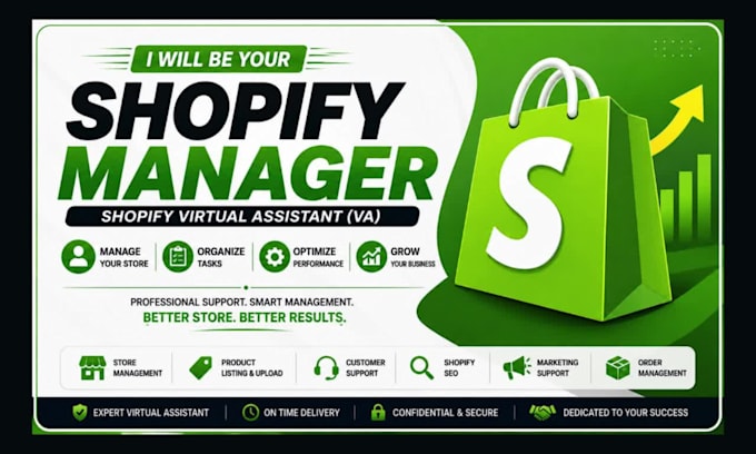 be your shopify manager, shopify virtual assistant VA