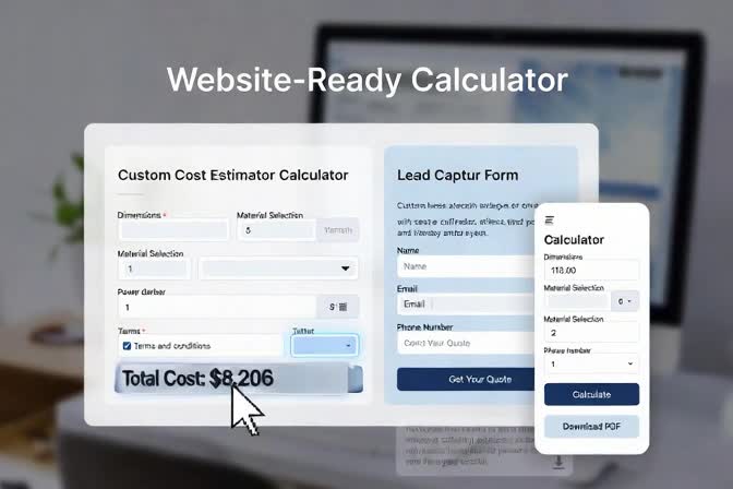 create custom quote calculator, pricing cost estimator for your website