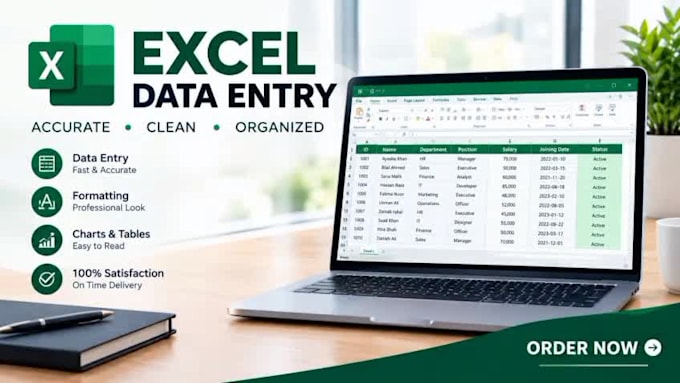 do excel data entery,spreadsheet formatting and PDF to excel