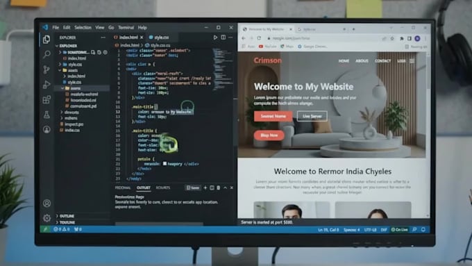 build a professional responsive website in HTML, CSS, and javascript