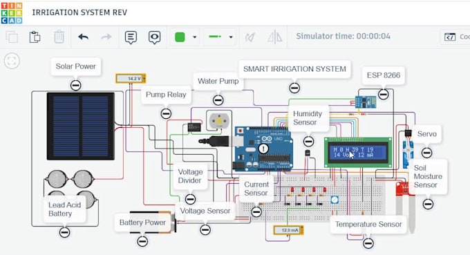 program arduino and esp32 with tinkercad circuit design and simulation