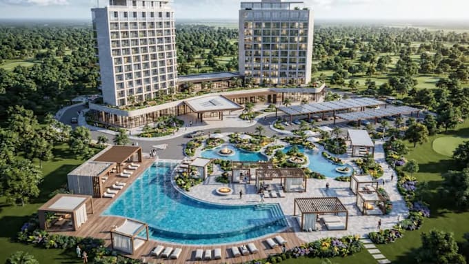 create 3d resort and hotel master plans and luxury site plan
