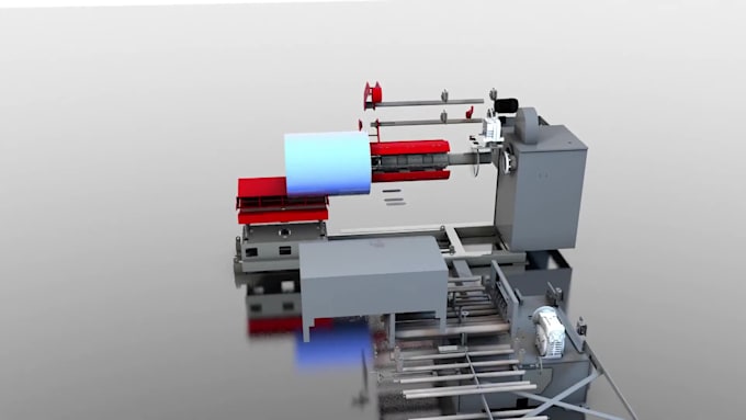 create 3d cnc machine animation industrial manufacturing animation