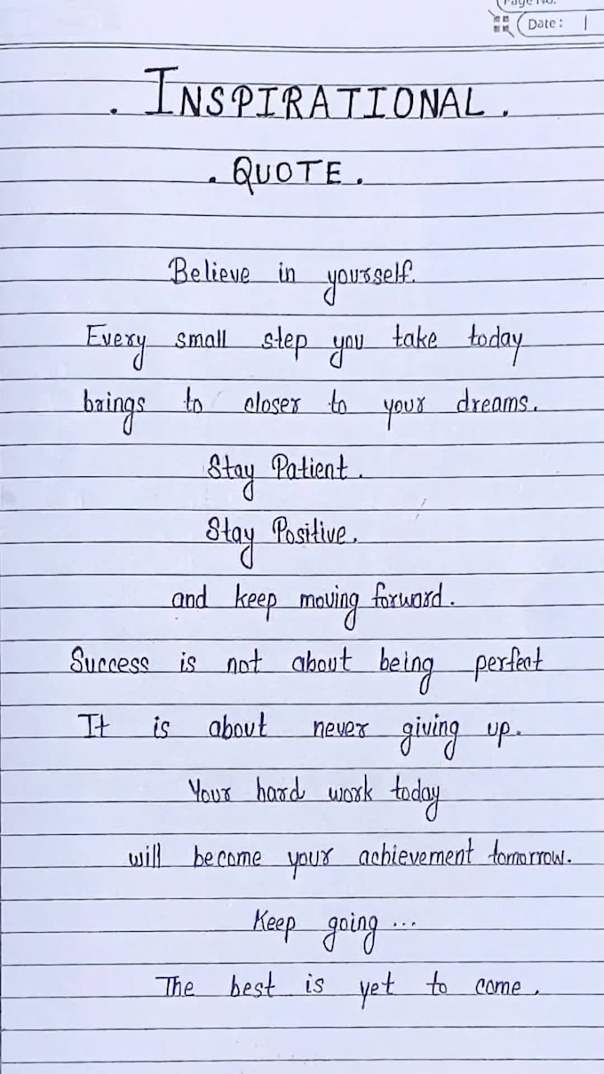 write in beautiful handwriting
