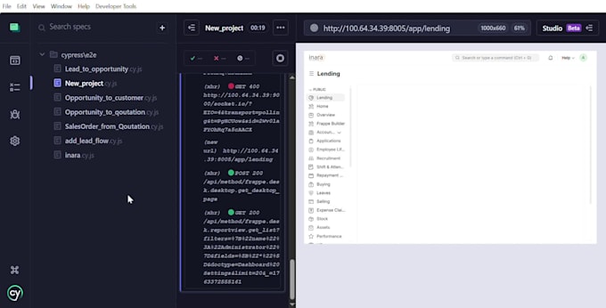 create cypress e2e automated tests for your web application