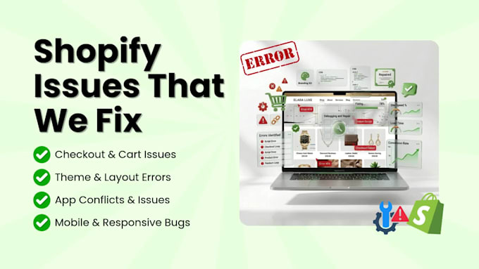 fix shopify errors, bugs and issues
