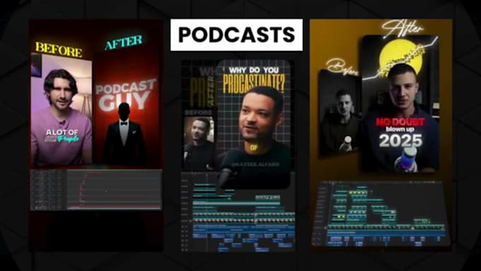 do weekly podcast video editing, edit audio podcast episode riverside