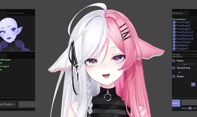 rig 3d vtuber model vrm with arkit blendshapes for warudo, vseeface, vrm vrchat