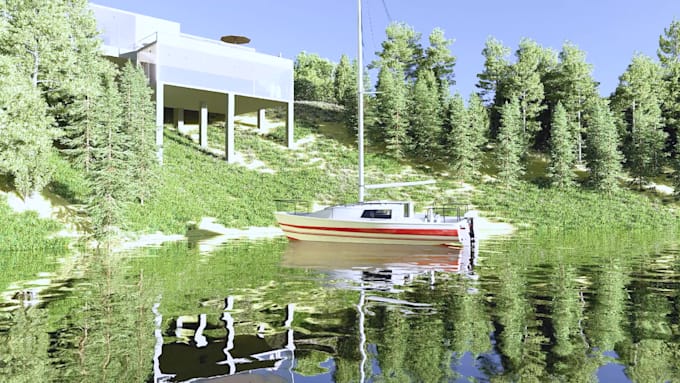 design luxury mountain vacation house 3d visualization