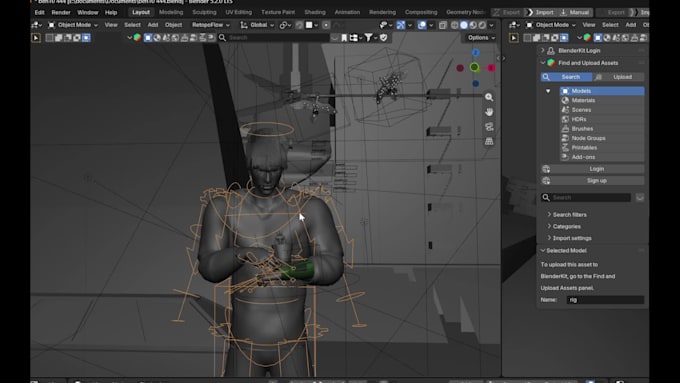 rig your character using rigify