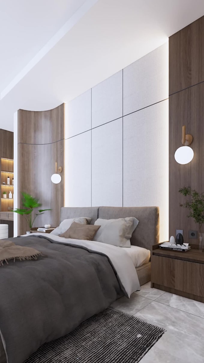 design a modern minimalist interior with realistic 3d visualization