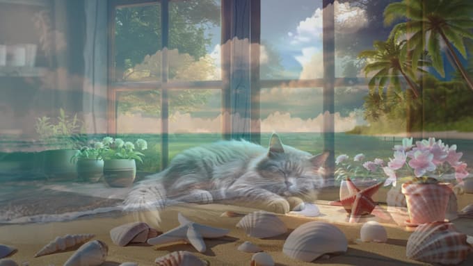 create dreamy, relaxing, cinematic, ambience loop videos