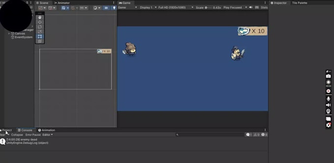 develop a 2d game prototype in unity