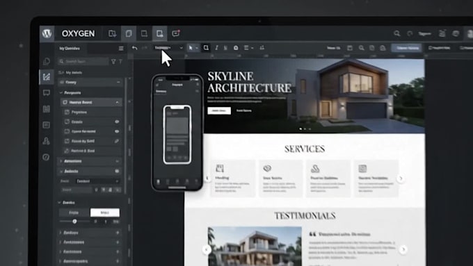 create a custom oxygen builder wordpress website