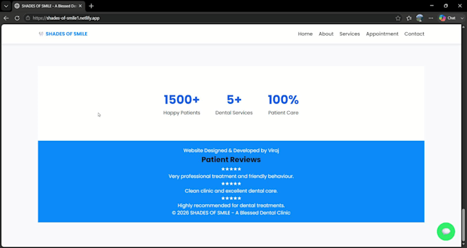 create modern dental clinic website