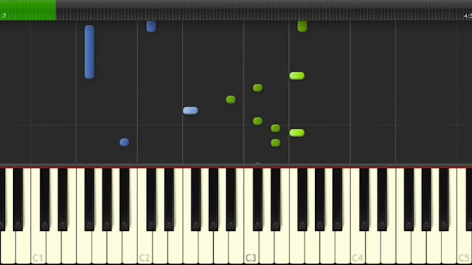 create synthesia piano tutorial, midi or sheet from any song