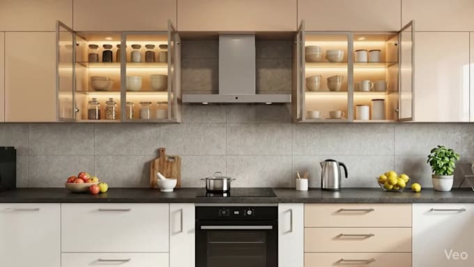 design kitchen cabinetry 2d kitchen plan and bathroom plan  interior 3d render
