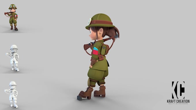 create a 3d character model for games or film