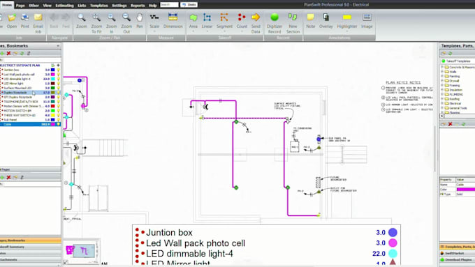 do construction estimation and materials takeoff using planswift