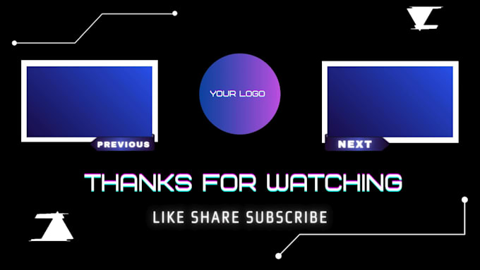 design professional youtube end screen, outro and end card