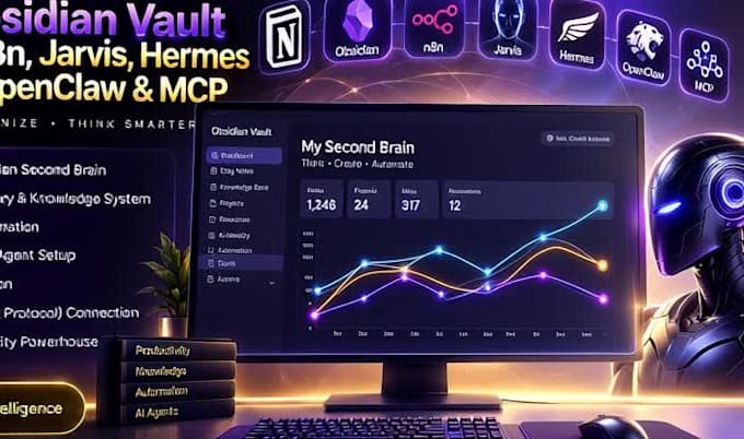 setup obsidian vault memory second brain n8n jarvis ai openclaw hermes ai agent