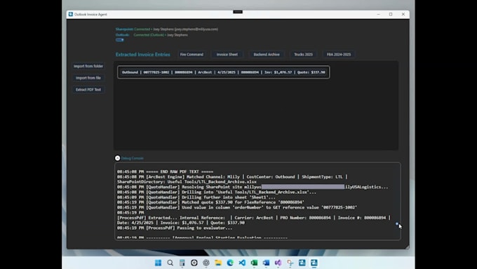 automate PDF invoice processing and data extraction