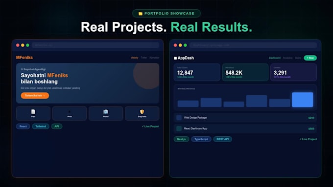 build a modern react and tailwind CSS website or landing page