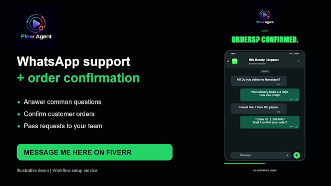 build a whatsapp chatbot for customer support and order confirmation