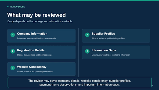 research and review a chinese supplier