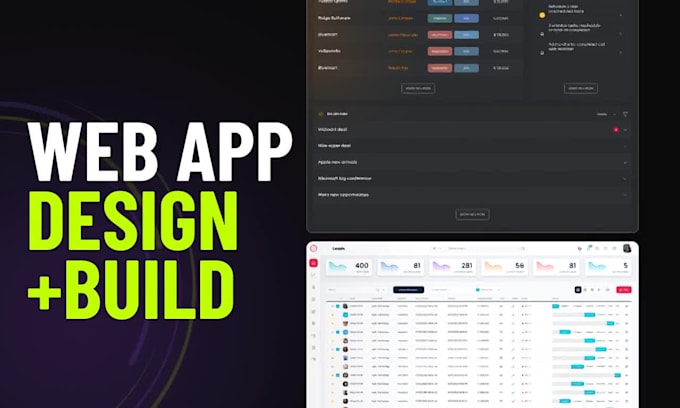 design and build a saas dashboard and web app