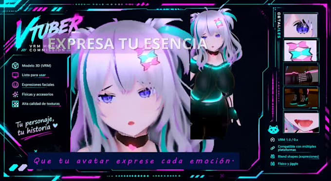 create a 3d vtuber model and avatar ready for streaming
