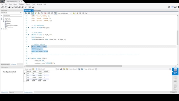 do sql queries, data analysis and database tasks
