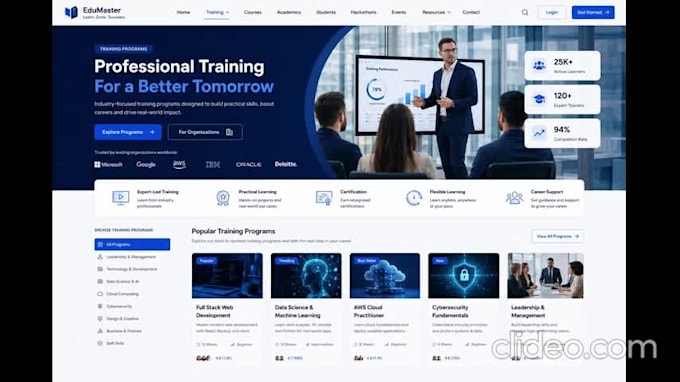 develop professional website for trainers, academies, and consultants