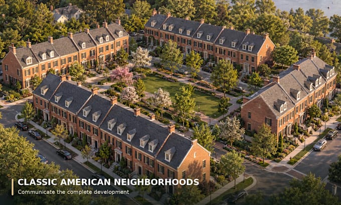create 3d master plan visualization for townhouse complexes and land estates