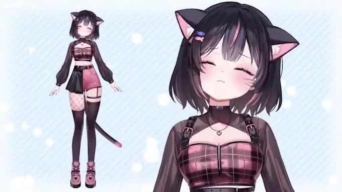 design live2d vtuber model, vtuber rigging anime vtuber avatar, 3d vtuber model