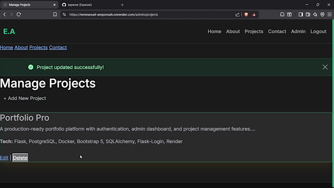 build a custom flask web app with admin dashboard and database