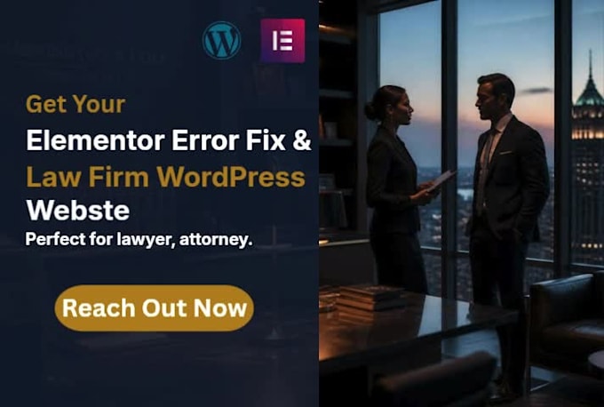 make law firm worpress website, fix elementor error, law firm website