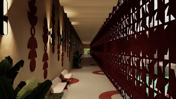 realistic 3d rendering for interior spaces